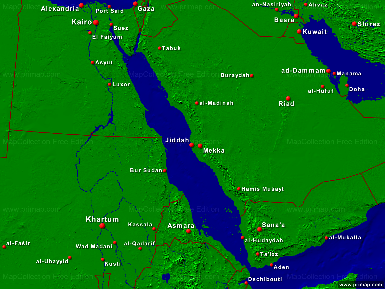 Rotes Meer Karte primap Seekarten